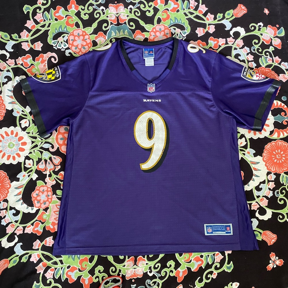 Baltimore Ravens Purple Jersey with Gold Number 9 Tucker